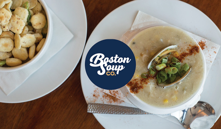 Soup served at Boston Soup Co. at Hub Hall, Boston's new food hall