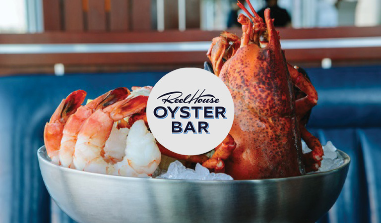 Seafood served at ReelHouse Oyster Bar at Hub Hall in Boston, MA